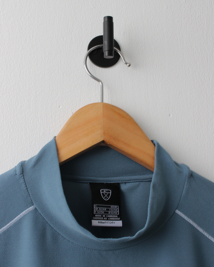 00s Nike Blue Panelled Dri-Fit Mock Neck (L)