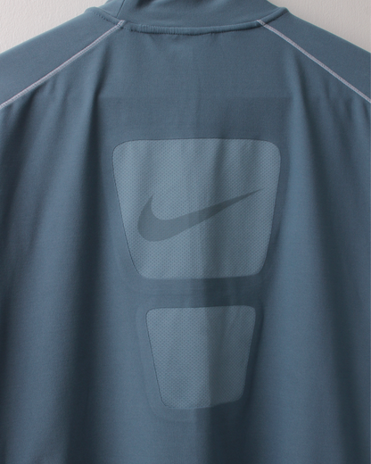 00s Nike Blue Panelled Dri-Fit Mock Neck (L)