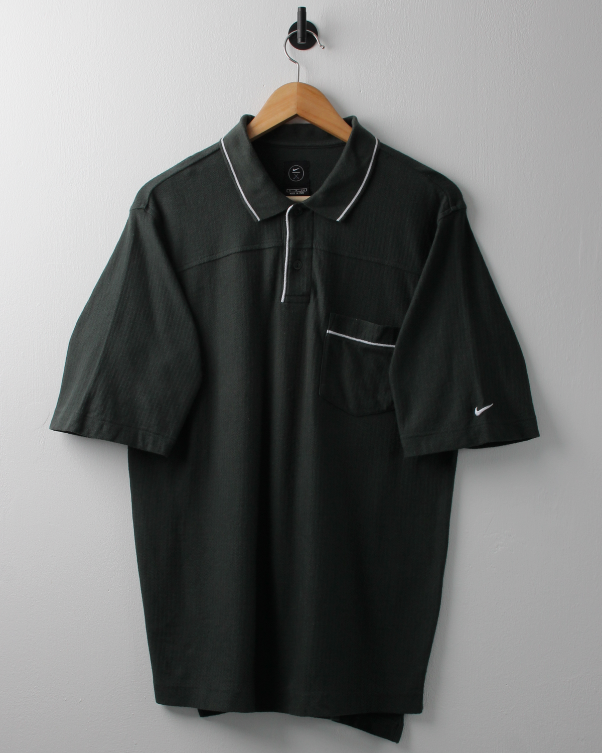 90s Nike Dark Green Textured Polo (S)