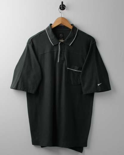90s Nike Dark Green Textured Polo (S)