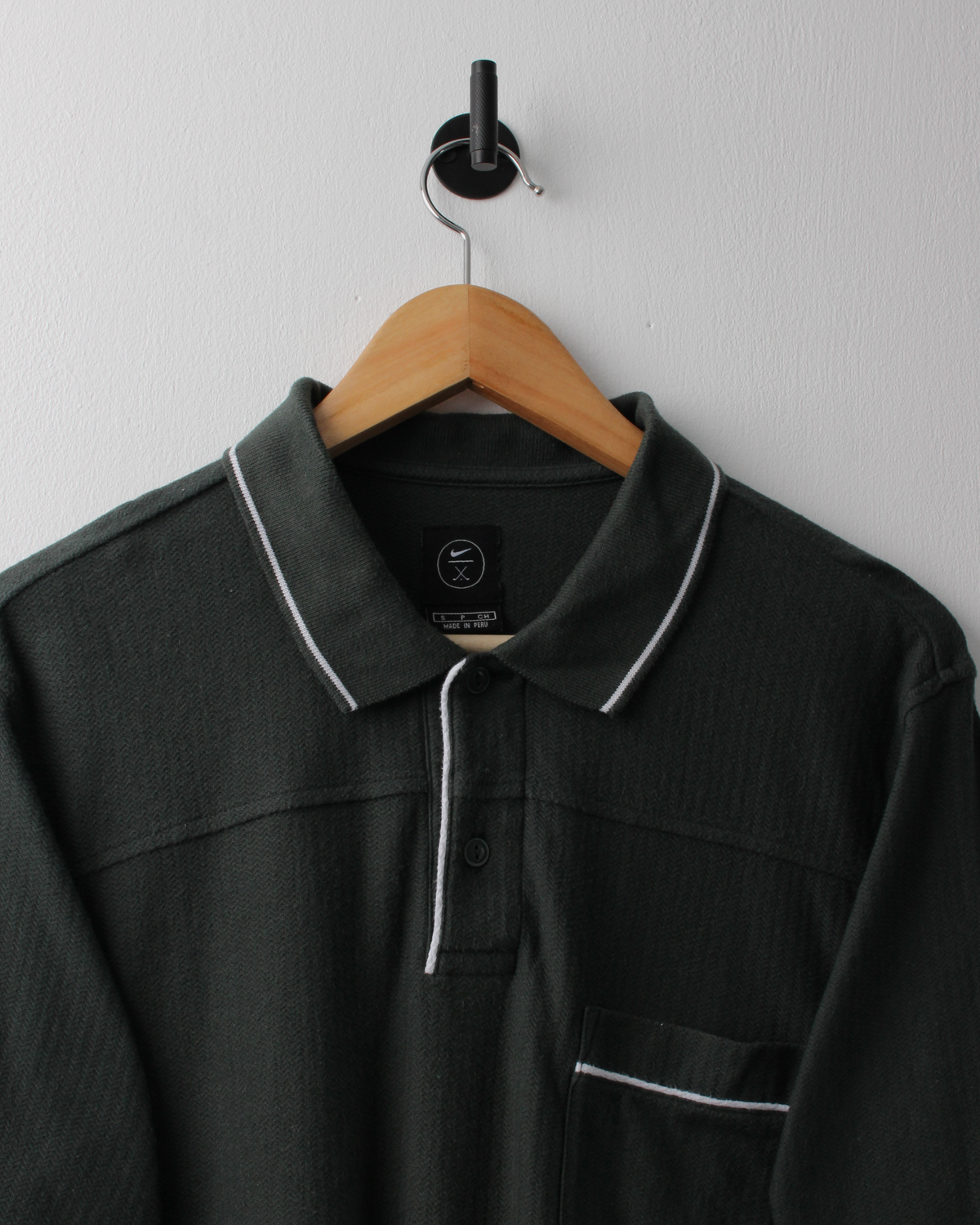 90s Nike Dark Green Textured Polo (S)