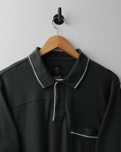 90s Nike Dark Green Textured Polo (S)