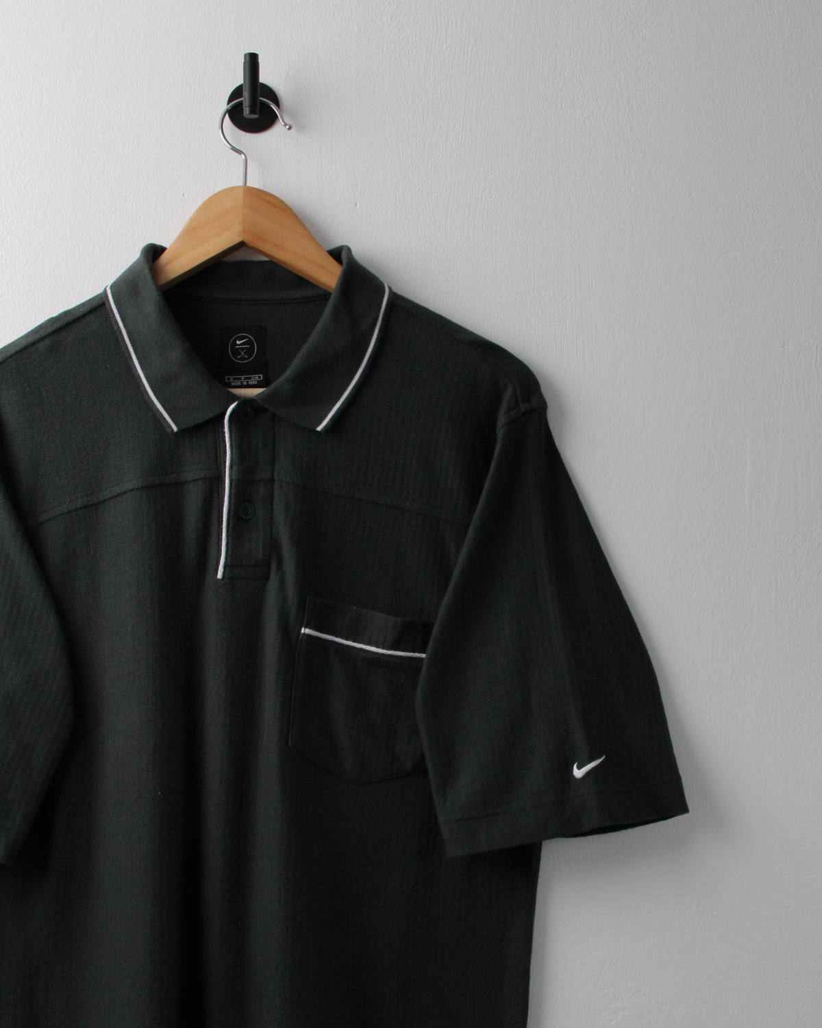 90s Nike Dark Green Textured Polo (S)