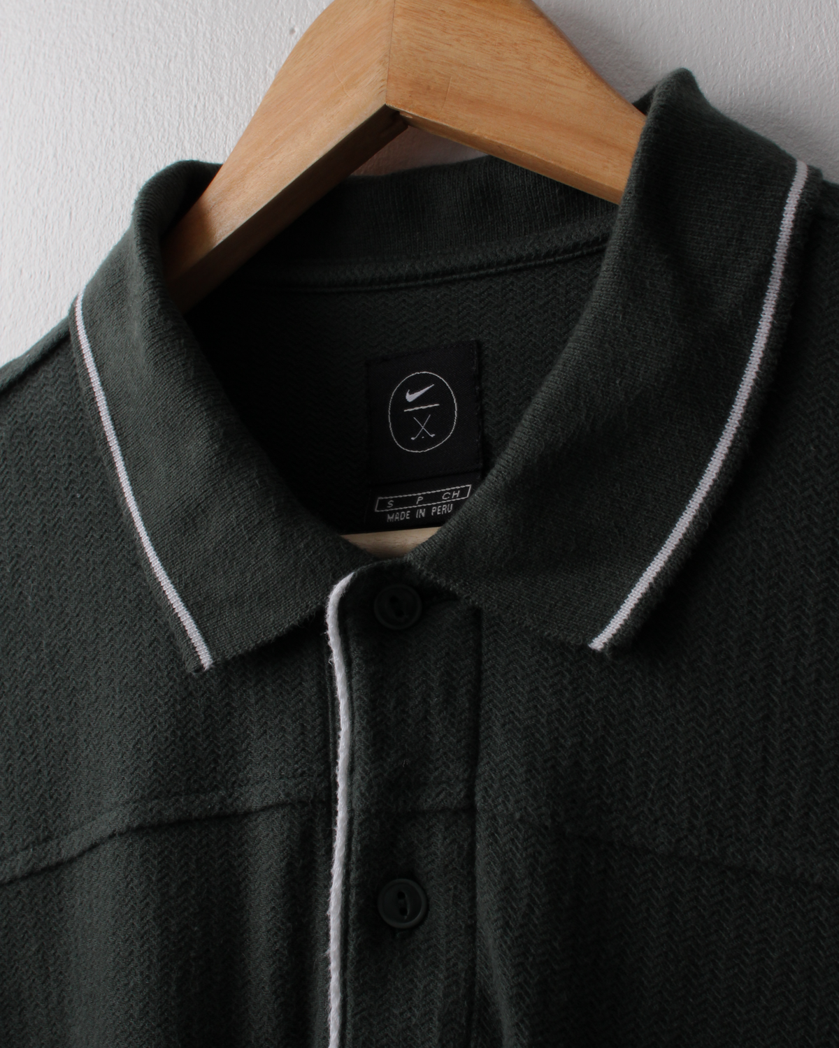 90s Nike Dark Green Textured Polo (S)