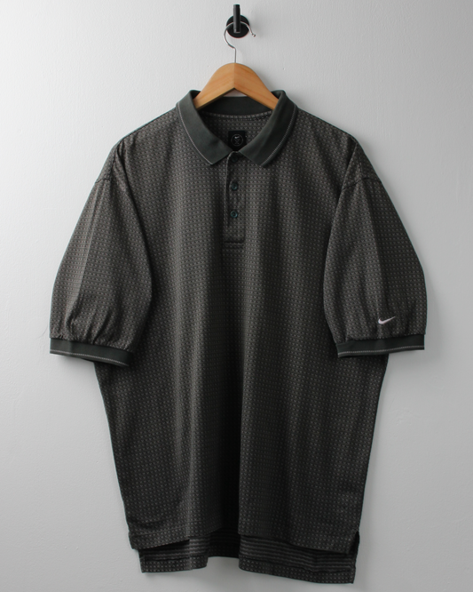 90s Nike Green Micro Pattern Polo (L)