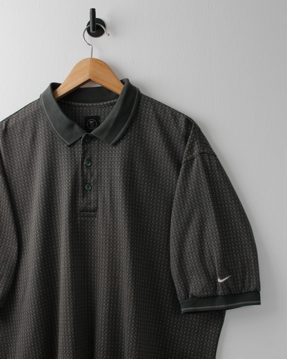 90s Nike Green Micro Pattern Polo (L)