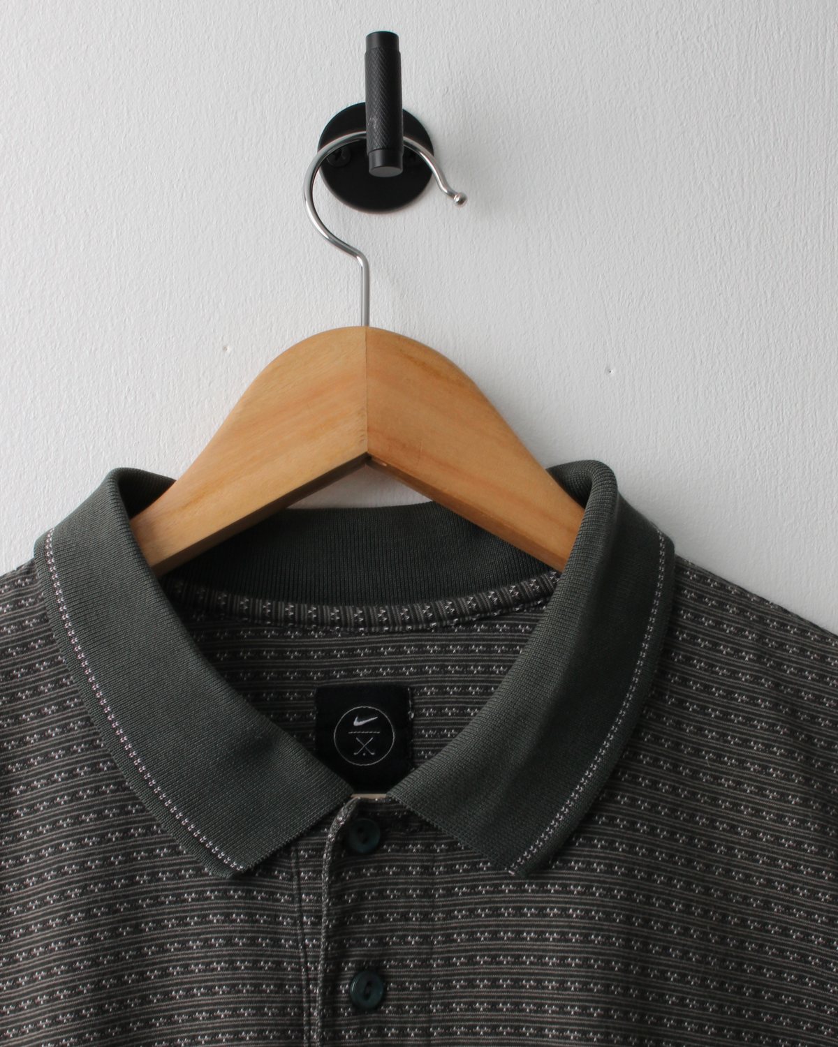 90s Nike Green Micro Pattern Polo (L)