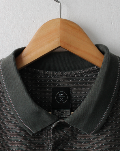 90s Nike Green Micro Pattern Polo (L)