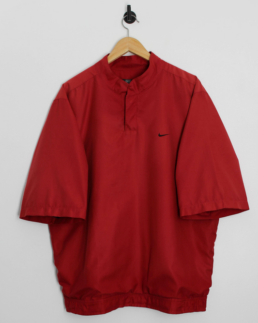 00s Nike Shield Logo Red Short Sleeve Windbreaker (L)