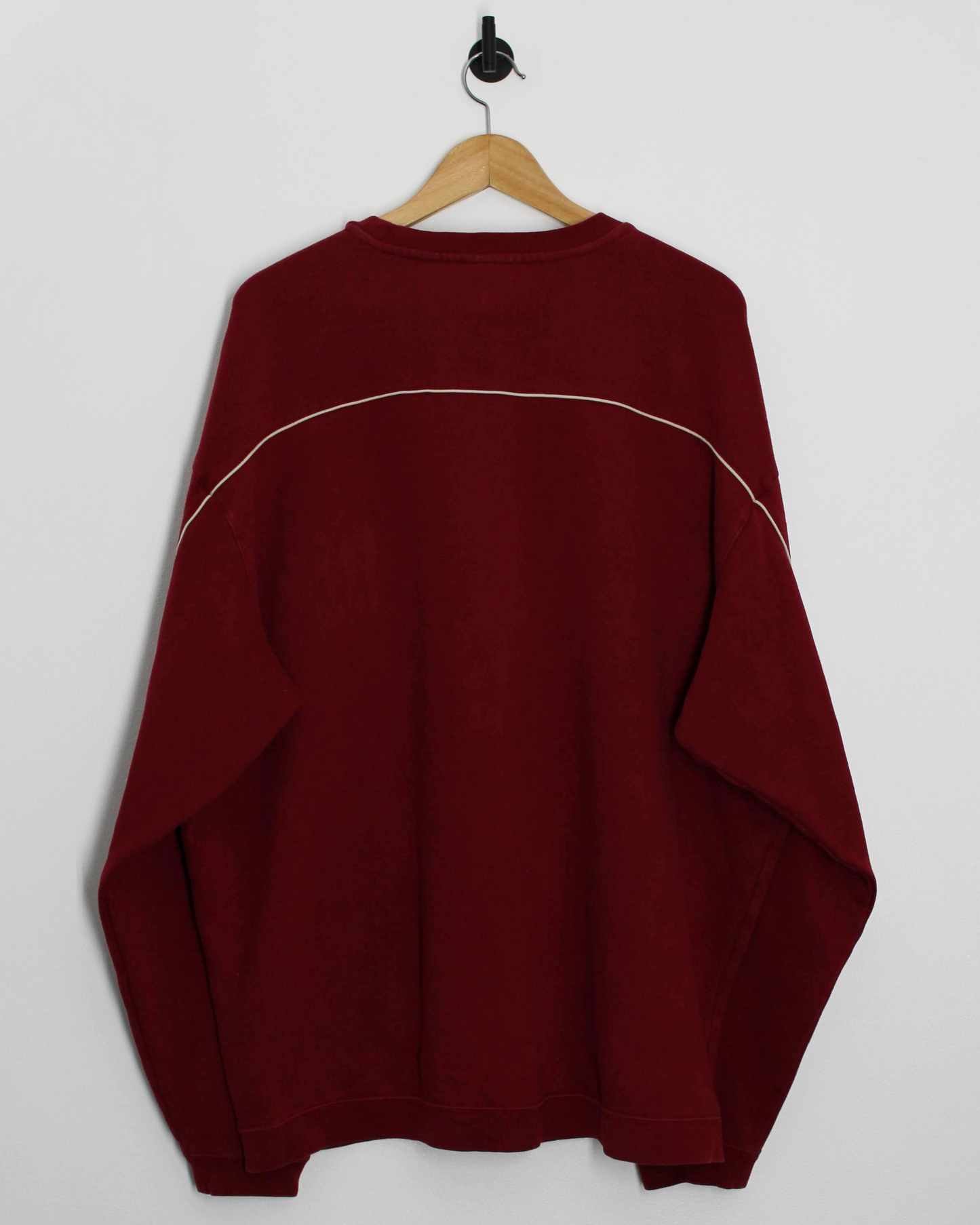 00s Nike Shield Logo Spellout Burgundy Crewneck Sweatshirt (XL)