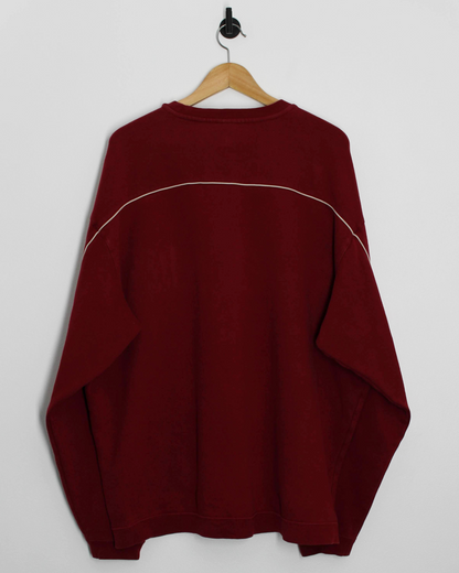 00s Nike Shield Logo Spellout Burgundy Crewneck Sweatshirt (XL)