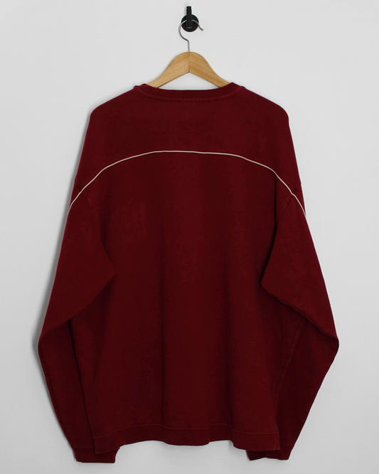 00s Nike Shield Logo Spellout Burgundy Crewneck Sweatshirt (XL)