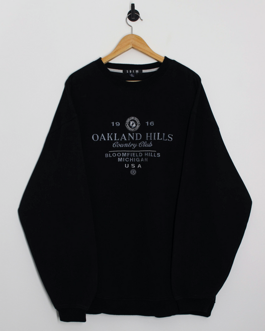00s Oakland Hills Country Club SDI Black Crewneck Sweatshirt (XL)