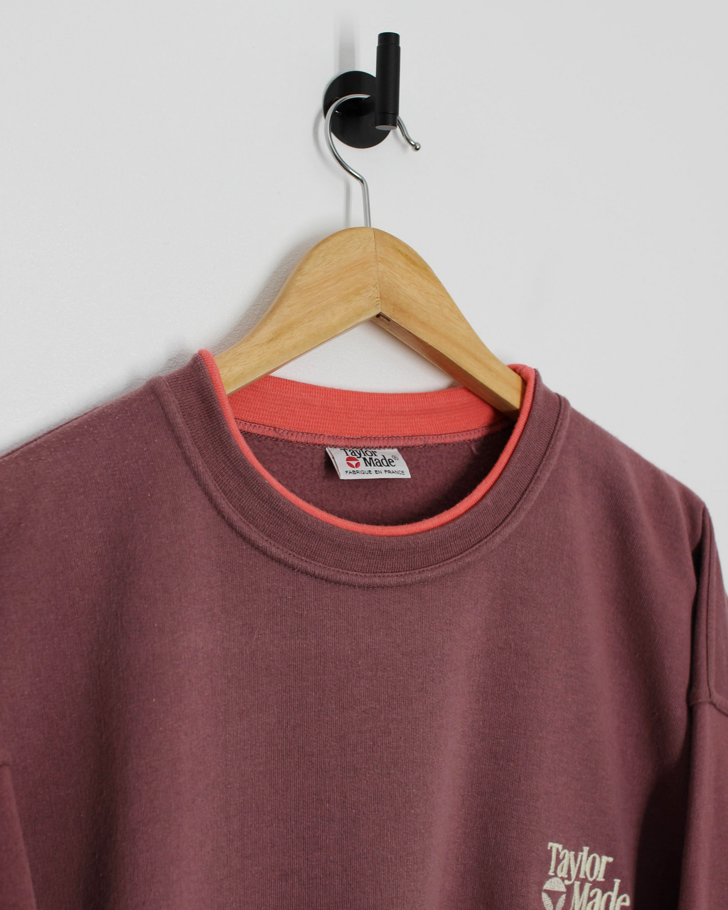 90s TaylorMade Burgundy/Pink Knit Panel Crewneck (L)
