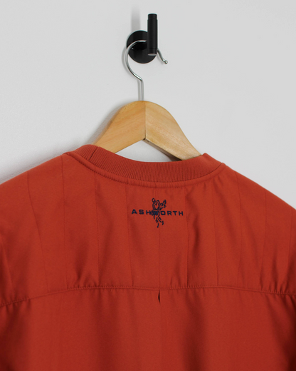 00s Ashworth Coral Orange Crewneck Windbreaker (S)