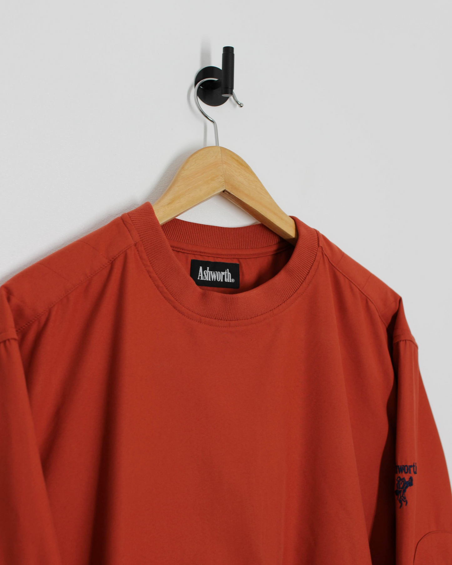 00s Ashworth Coral Orange Crewneck Windbreaker (S)