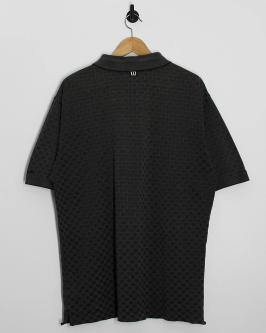 00s Wilson Charcoal Chequered Polo-Shirt (L)