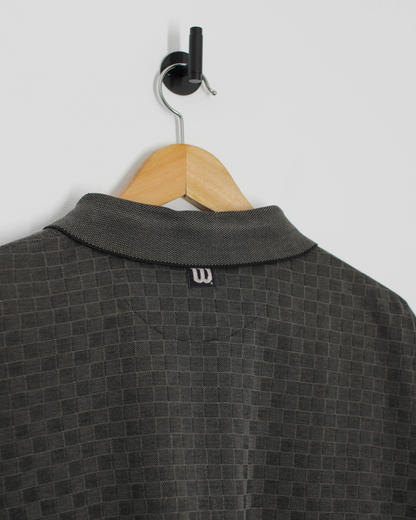 00s Wilson Charcoal Chequered Polo-Shirt (L)