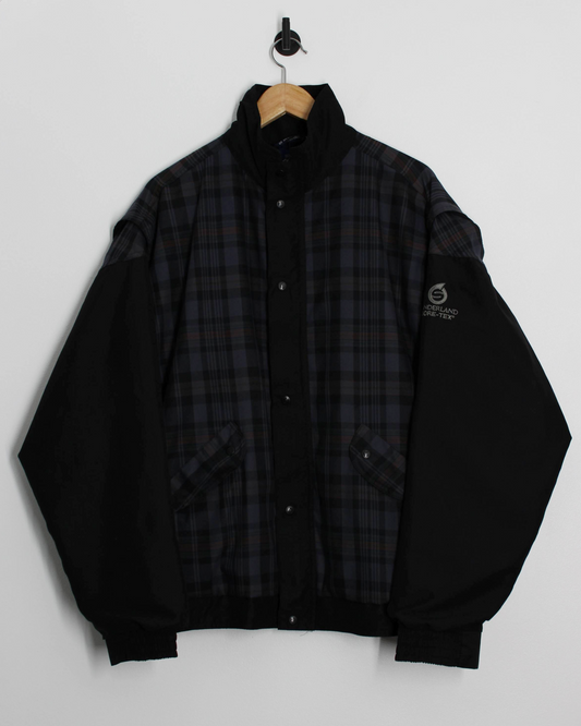 00s Sunderland Of Scotland Grey/Black Plaid Tartan Full Zip Jacket (XL)