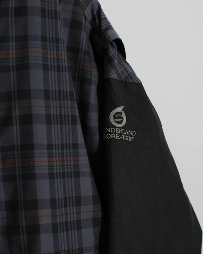 00s Sunderland Of Scotland Grey/Black Plaid Tartan Full Zip Jacket (XL)