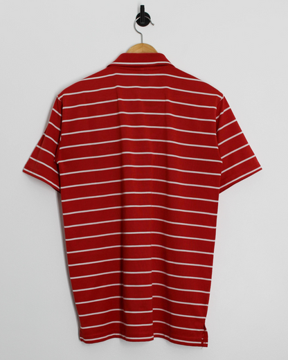 90s Callaway USA Collection Red/White Striped Polo-Shirt (S)