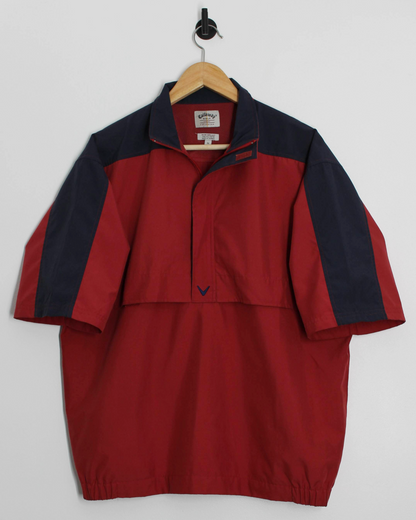 00s Callaway Burgundy/Navy Short Sleeve Windbreaker (M)
