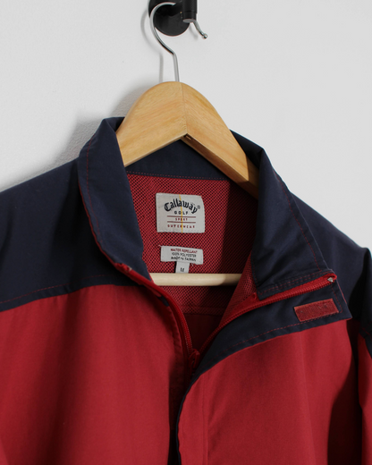 00s Callaway Burgundy/Navy Short Sleeve Windbreaker (M)