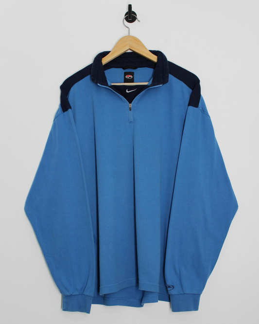 90s Nike Yin Yang Tiger Woods Blue Quarter Zip Jumper (L)
