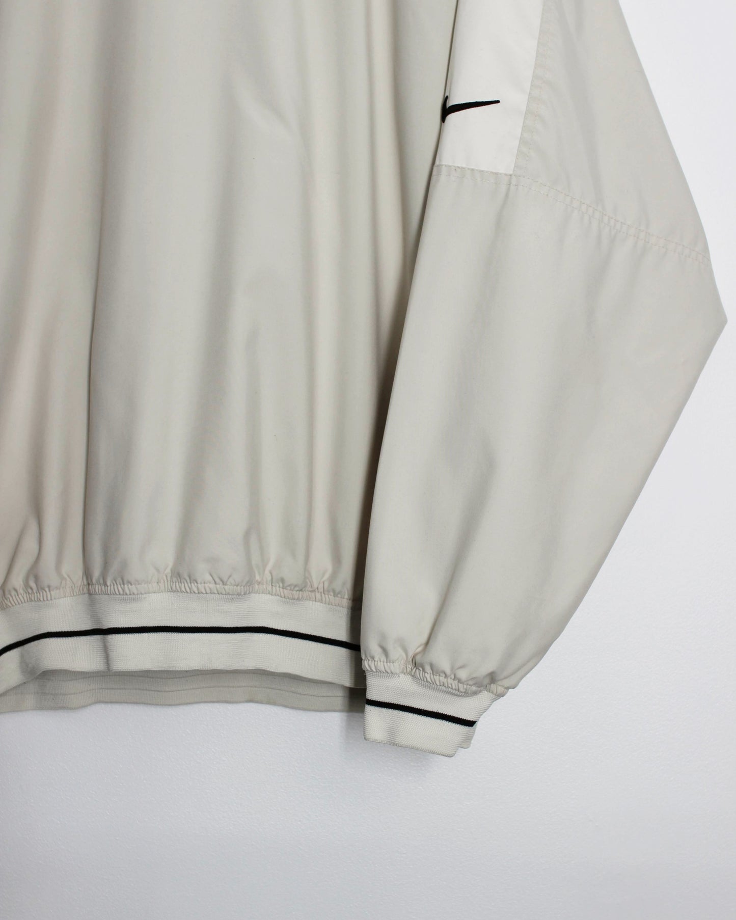 90s Nike Cream/White V-Neck Windbreaker (XL)
