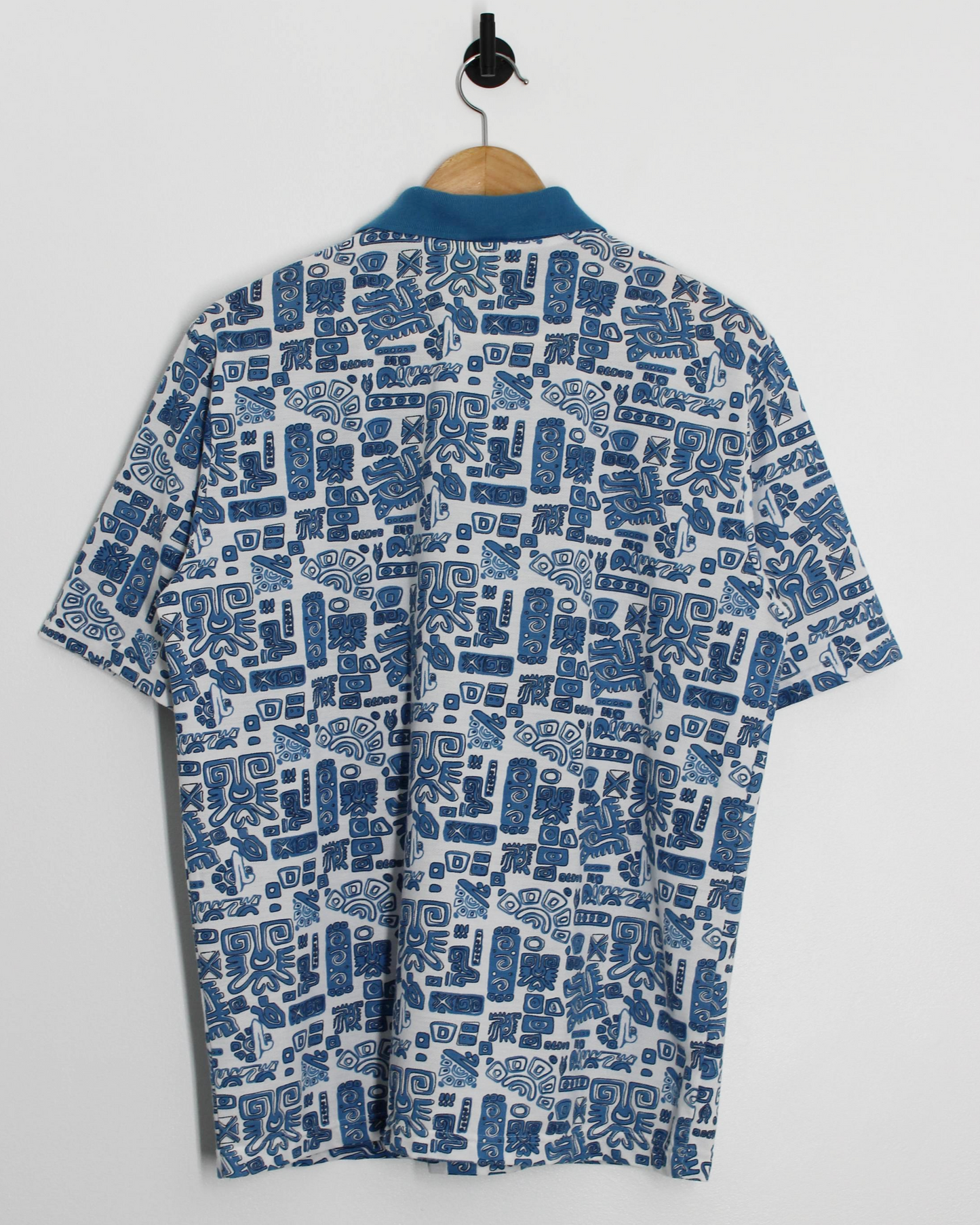 90s Premier Man Abstract Aztec Blue/Red Polo (S)