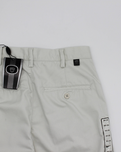 00s Nike Baggy Cream Pleated Trousers with Tags (30W 30L)