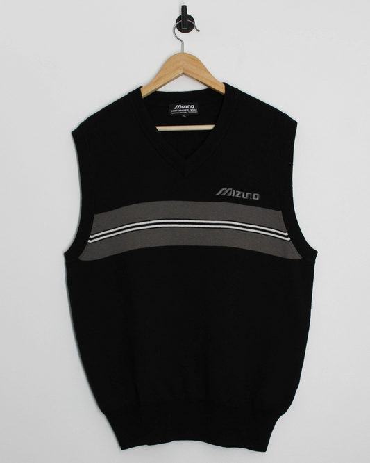 90s Mizuno Black/Khaki Golf Vest (L/XL)