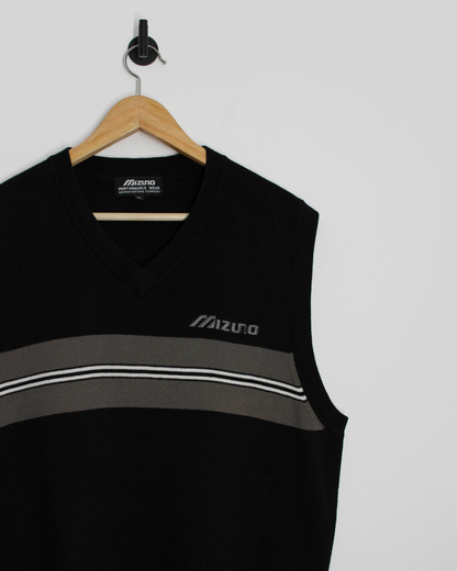 90s Mizuno Black/Khaki Golf Vest (L/XL)
