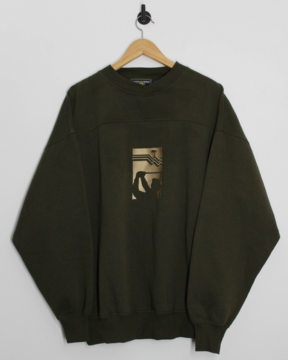 90s Pebble Beach Khaki Green Crewneck Sweatshirt (L)