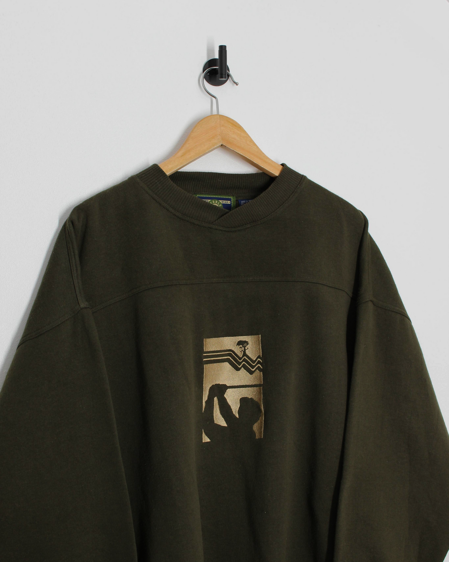 90s Pebble Beach Khaki Green Crewneck Sweatshirt (L)