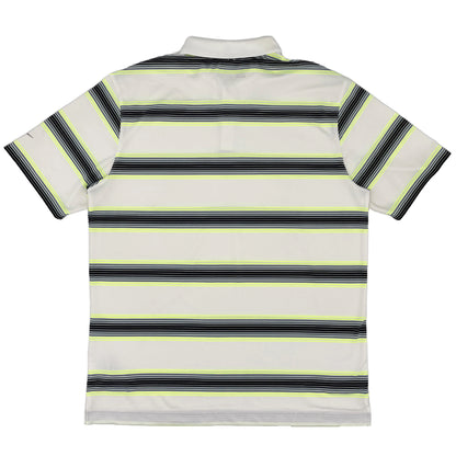 Nike White/Yellow/Black Striped Polo-Shirt (L) - Generation Mulligan