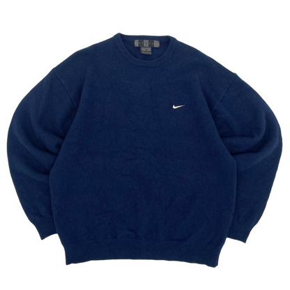 Nike Navy Lambswool Crewneck Jumper (L/XL)