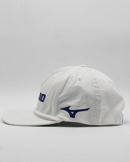 00s Mizuno White & Blue Rope Snapback Cap