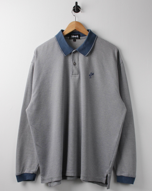 90s Ashworth Long Sleeve Striped Polo (L)