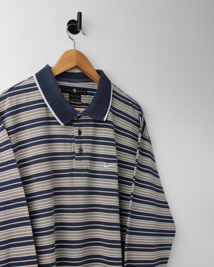 00s Nike Tiger Woods Striped Long Sleeve Polo (L)