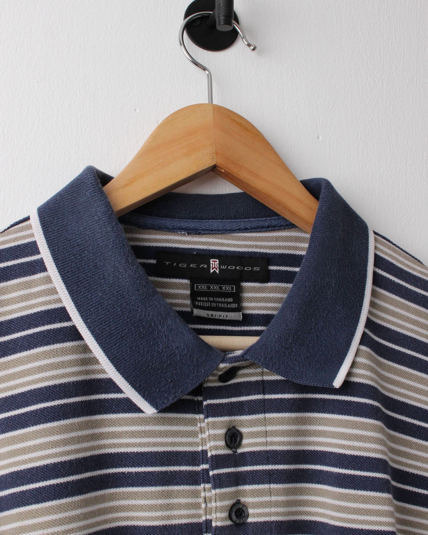 00s Nike Tiger Woods Striped Long Sleeve Polo (L)