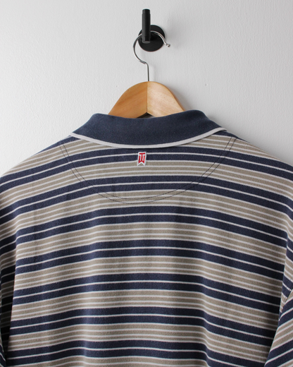 00s Nike Tiger Woods Striped Long Sleeve Polo (L)