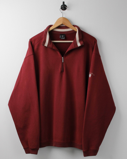 00s Nike Golf Shield Logo Burgundy Quarter Zip Jumper (L)