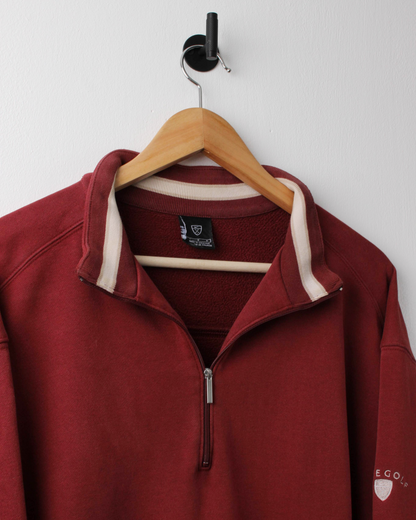 00s Nike Golf Shield Logo Burgundy Quarter Zip Jumper (L)