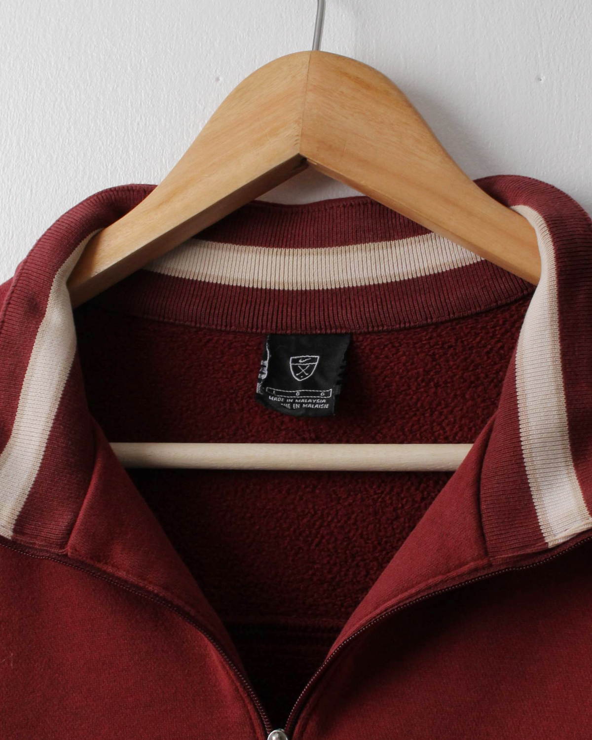 00s Nike Golf Shield Logo Burgundy Quarter Zip Jumper (L)