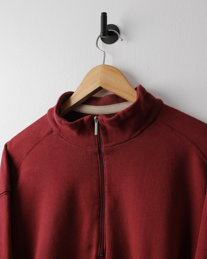 00s Nike Golf Shield Logo Burgundy Quarter Zip Jumper (L)