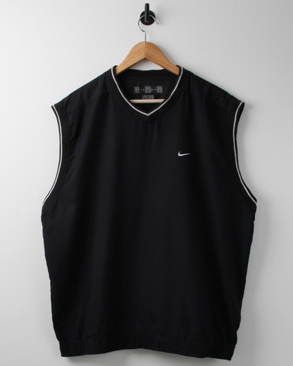 00s Nike Shield Logo Black Golf Vest (XL)