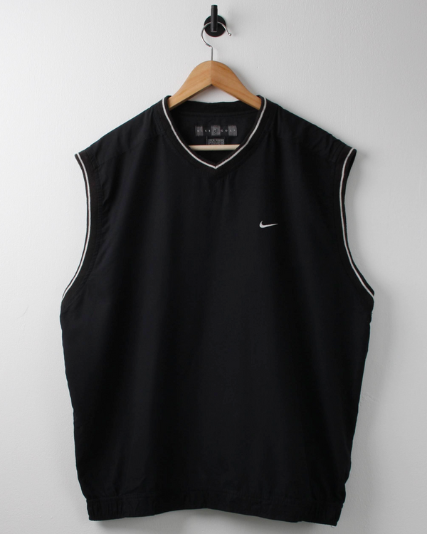 00s Nike Shield Logo Black Golf Vest (XL)