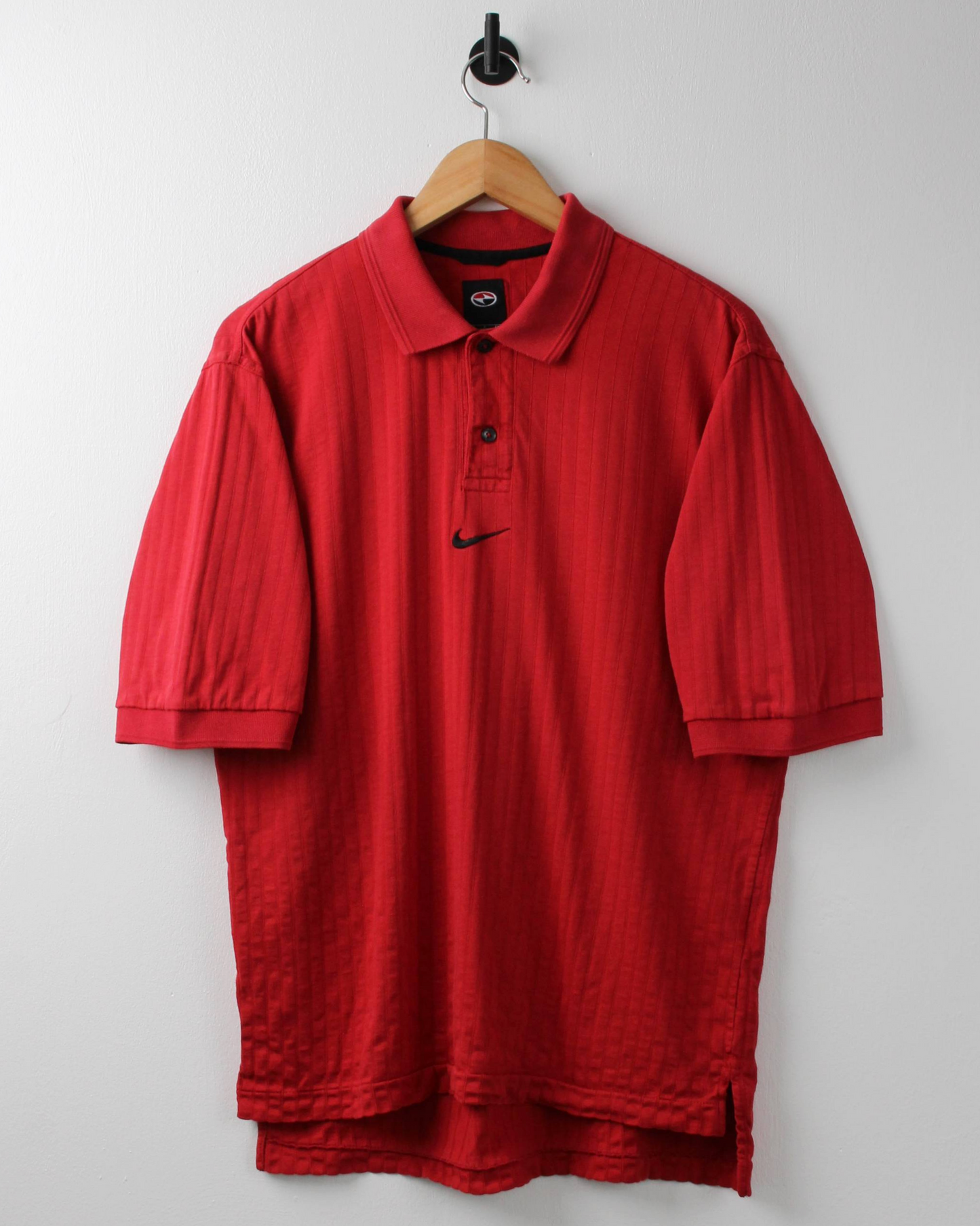90s Nike Yin Yang Centre Swoosh Red Polo (S)