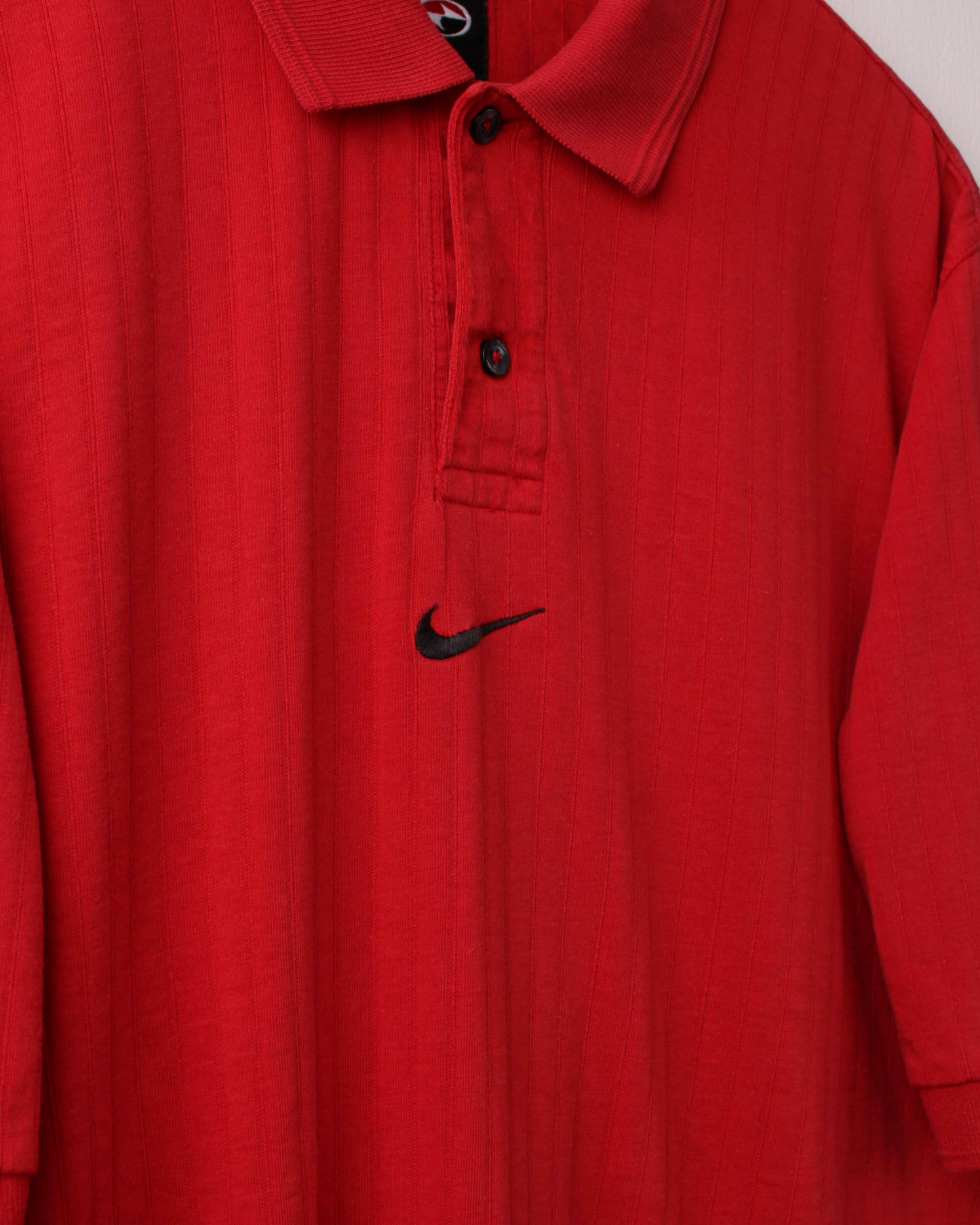 90s Nike Yin Yang Centre Swoosh Red Polo (S)
